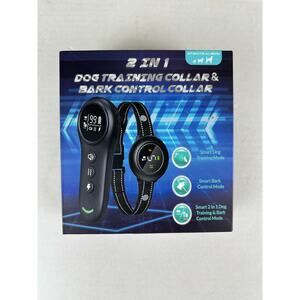 2 In 1 Dog Training Collar & Bark Control Collar IP67 Waterproof Rechargeable